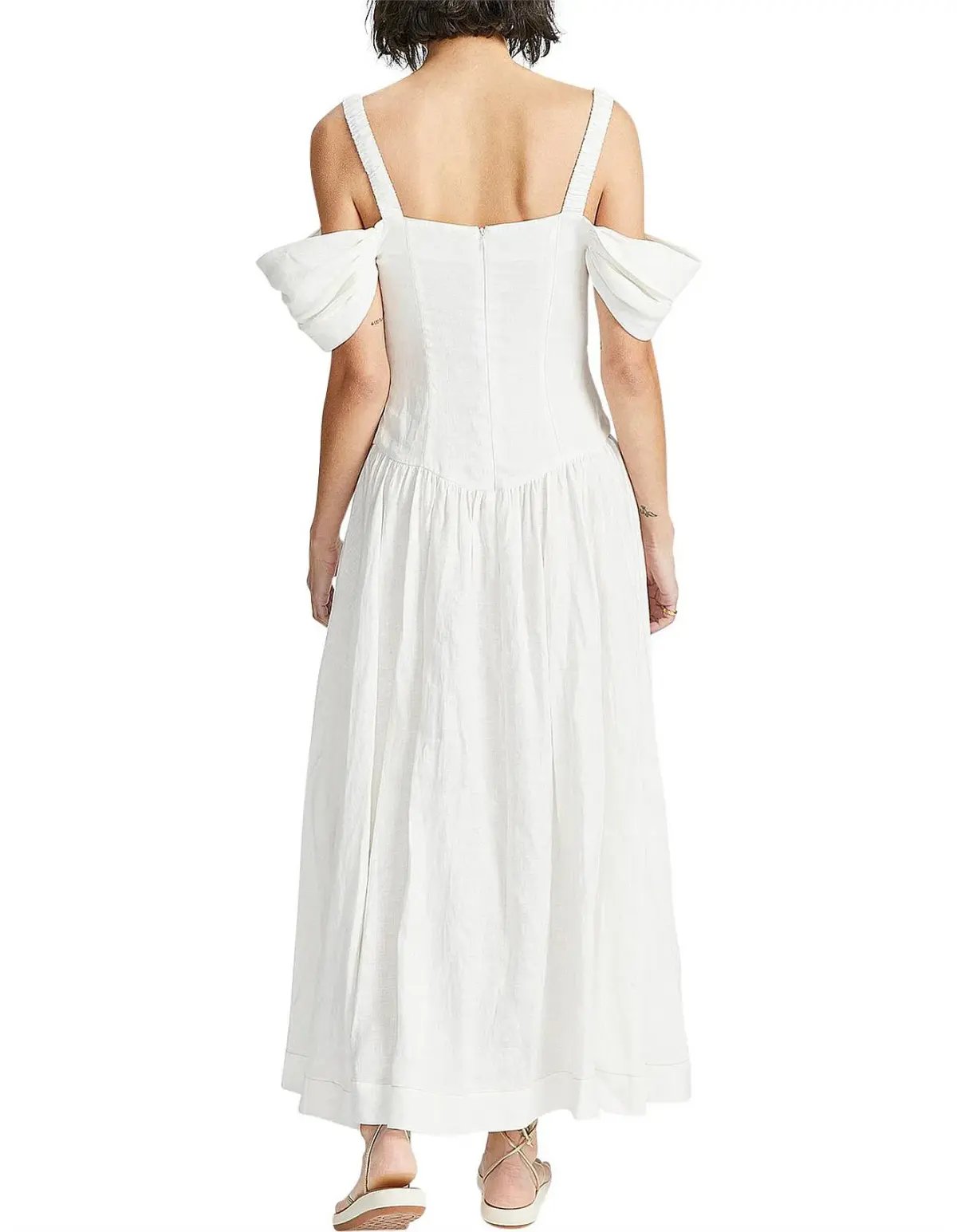 Alemais Ada Corset Midi Dress Ivory Size 6 photo 3