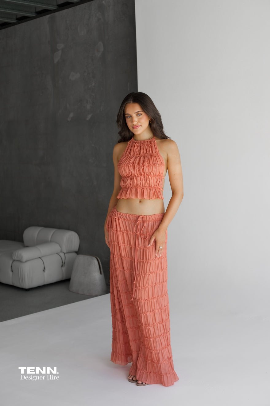 Arcina Ori Juliette Halter top & Maxi Skirt - Peach photo 3