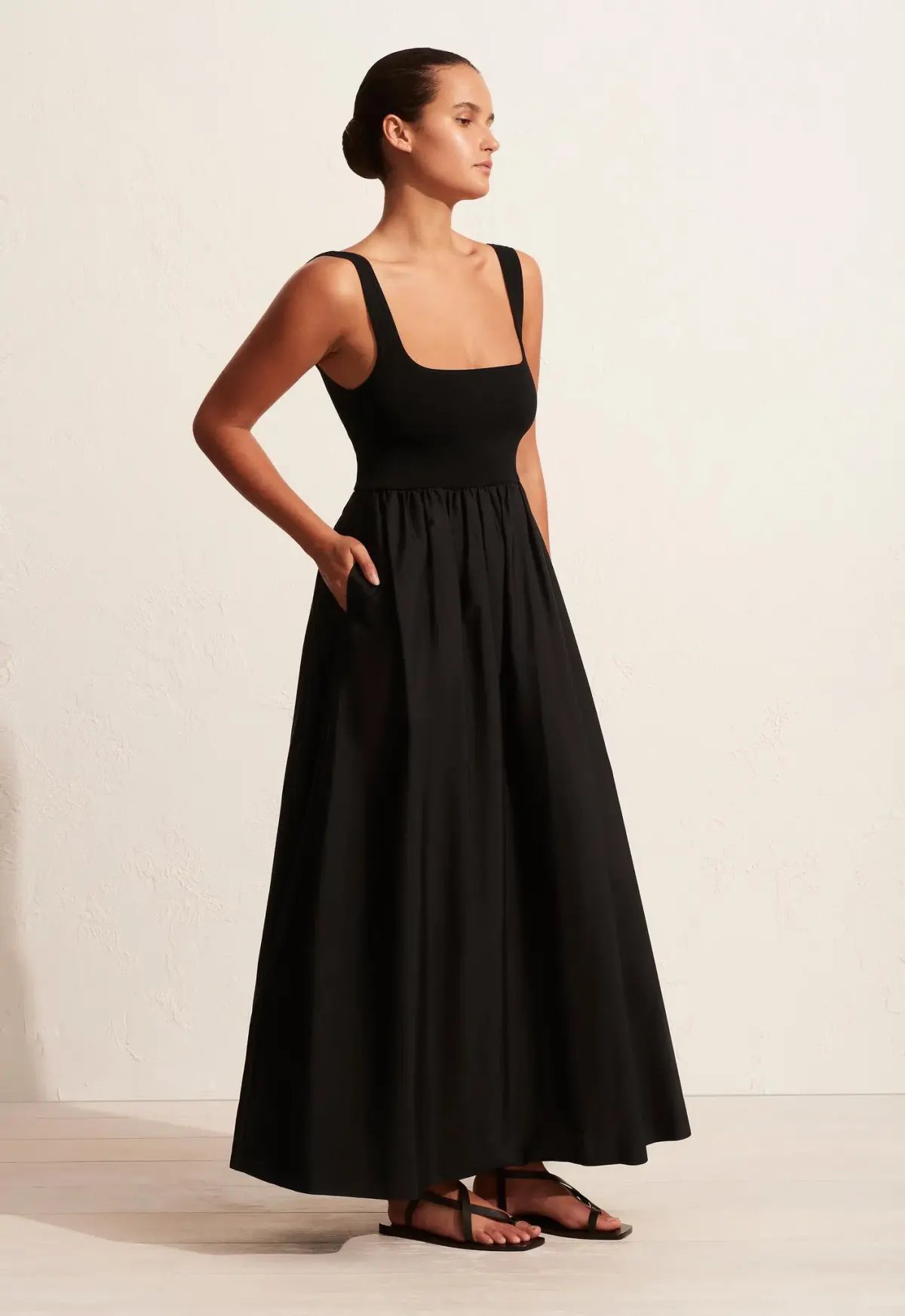 Matteau Knit and Cotton Dress Black Size 2 / AU 8 photo 2