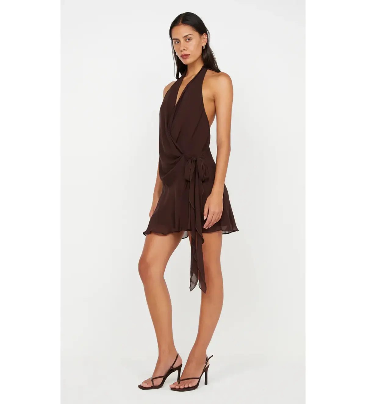 Bec & Bridge Celyse Mini Dress Dark Chocolate Size 8 photo 2