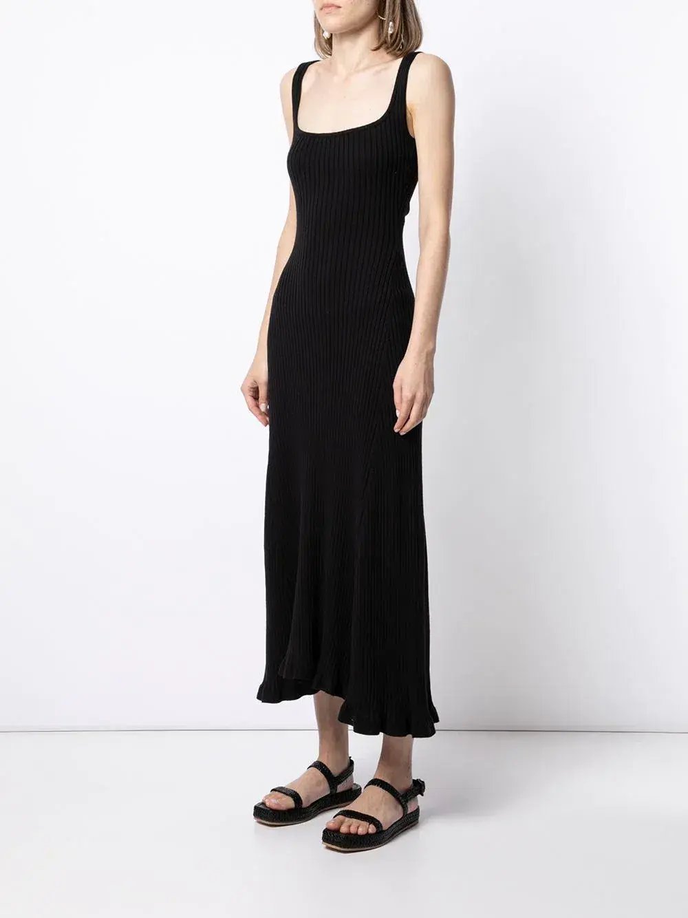 Anna Quan Dido Rib Knit Midi Dress Black Size 8 photo 5