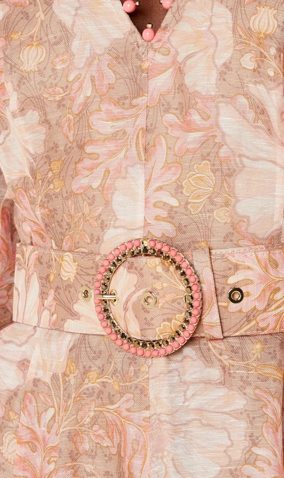 Zimmermann Kaleidoscope Belted Embellished Linen And Silk Blend Midi Dress Floral Size 0 / AU 8 photo 4
