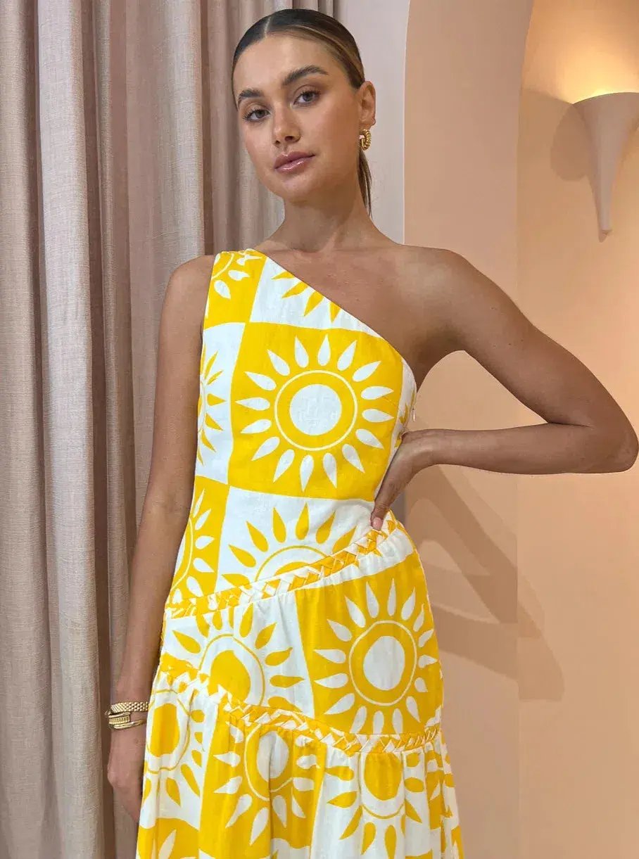 By Nicola Goldie One Shoulder Yellow Size AU 6 photo 2