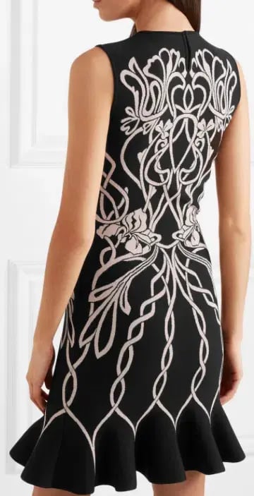 Alexander McQueen Jacquard Knit Mini Dress Black Size 10 photo 3