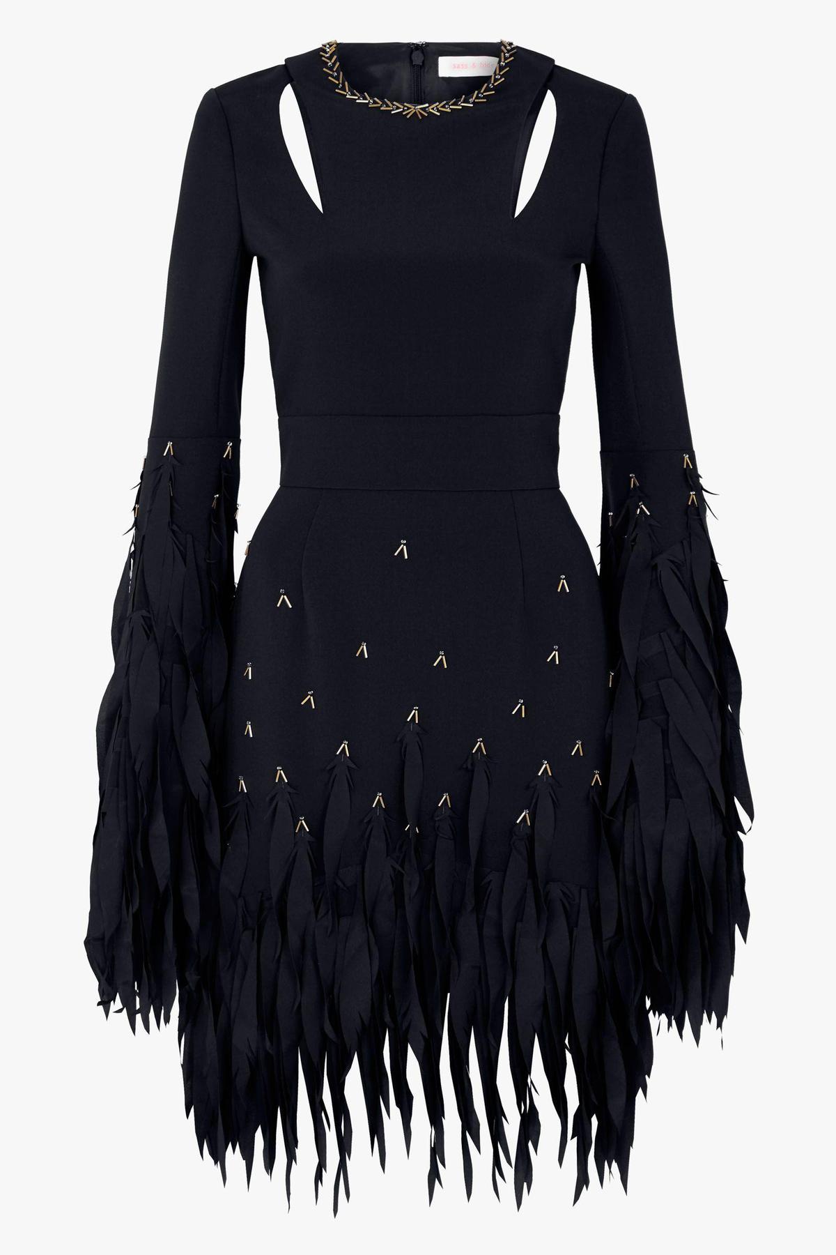 Sass & Bide Delicate Sparkle Silk Fringe Mini Dress Navy Blue Size 6 photo 2