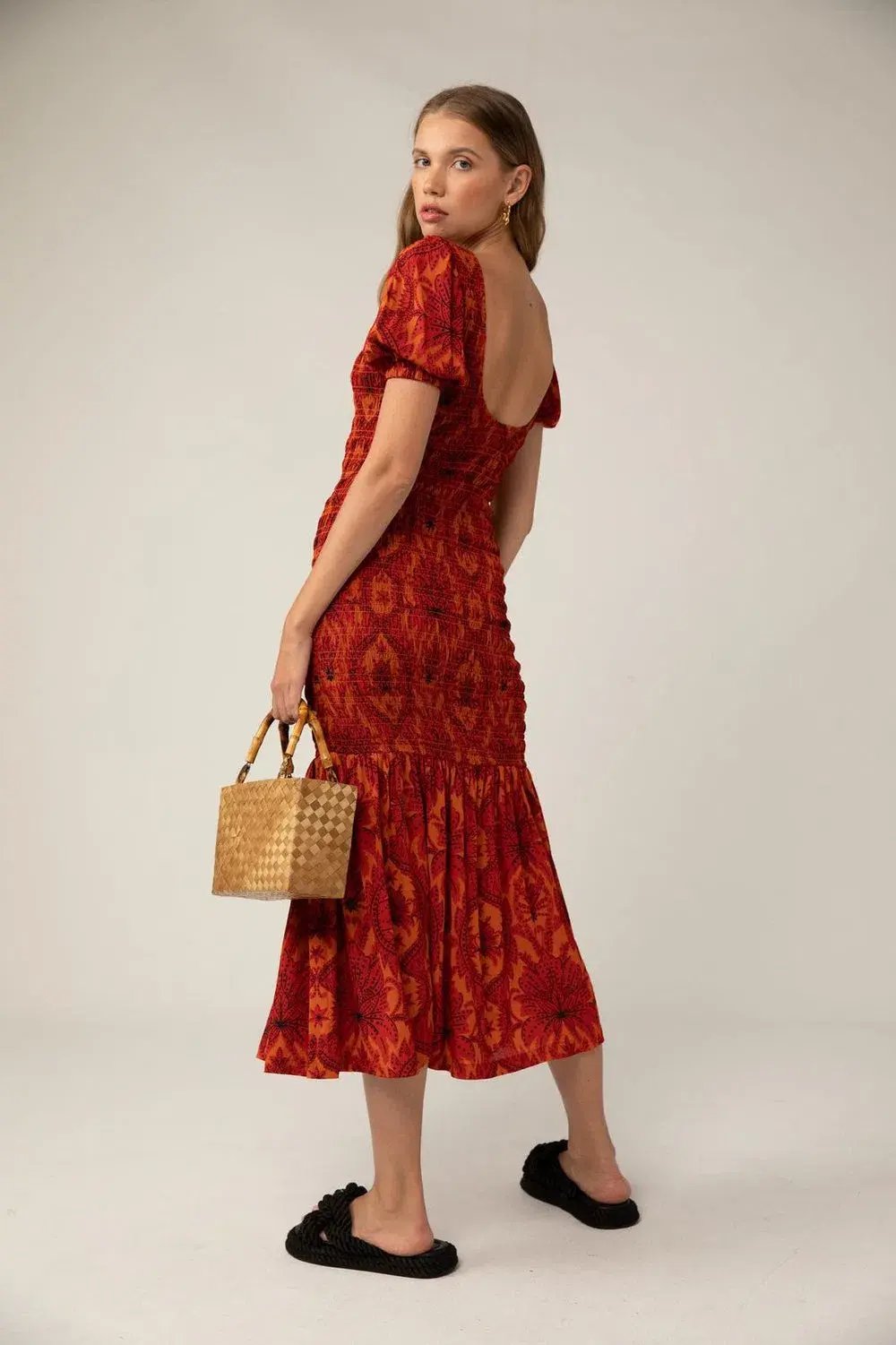 Rue Stiic Isabella Maxi Dress Red Size M/AU 10 photo 4