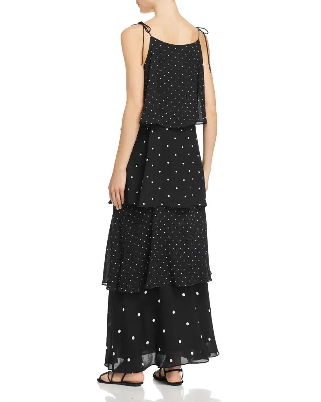Anine Bing Polka Dot Tiered Dress Black Size 6 photo 2