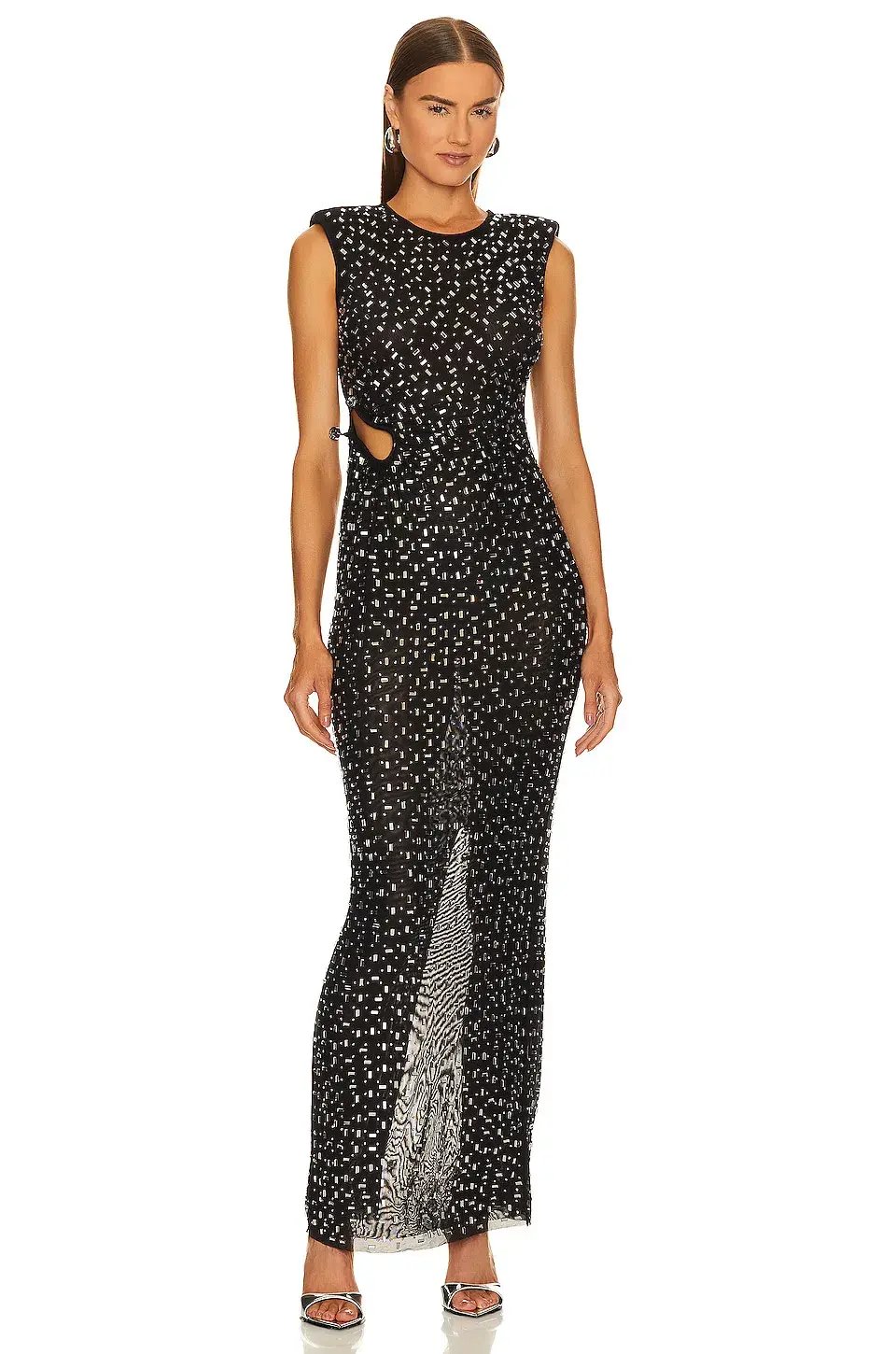 Self Portrait Rhinestone Gown in Black Size 8 photo 4