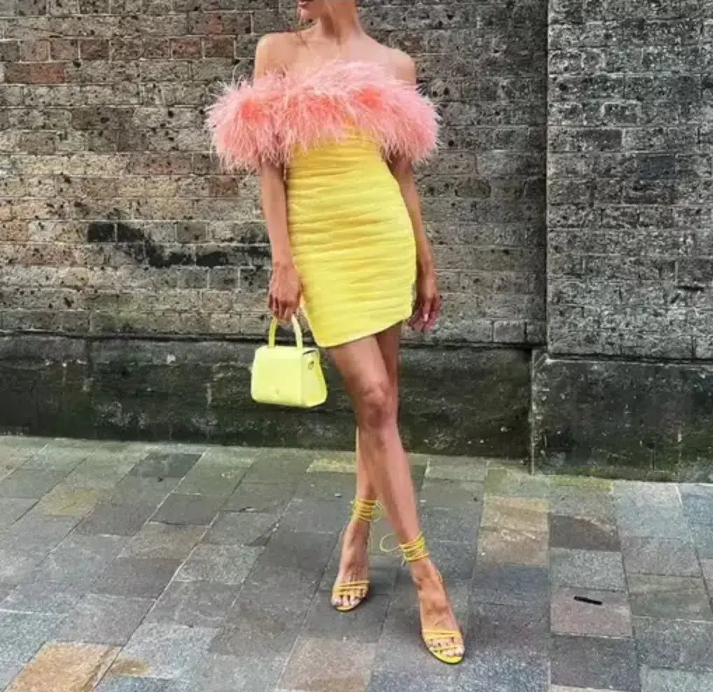Rachel Gilbert Zion Mini Dress Yellow Size 4/AU14 photo 2