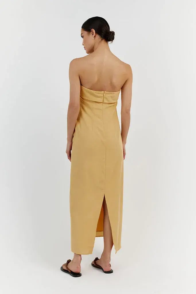 Dissh Kai Strapless Midi Dress Lemon Size 10 / M photo 3