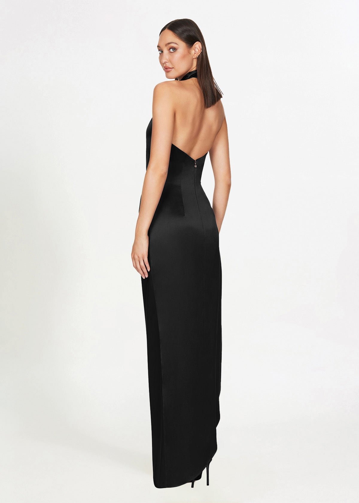 Amelia Halter Gown in Black photo 2