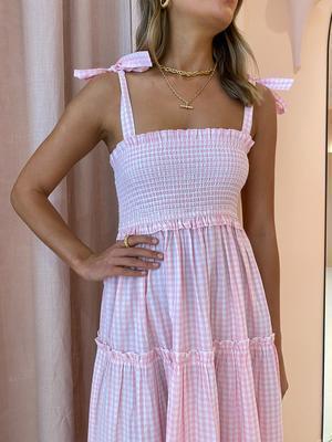 Steele Lyla Dress Blush Pink Check Size XS / AU 6 photo 5