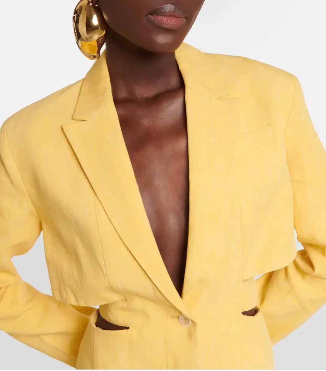 Jacquemus La Robe Bari Linen-blend Mini Dress Yellow  Size 8 photo 3