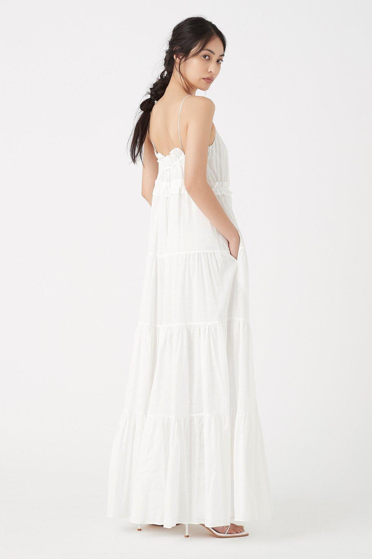 Aje Banksia Tiered Maxi Dress White Size 6 photo 3
