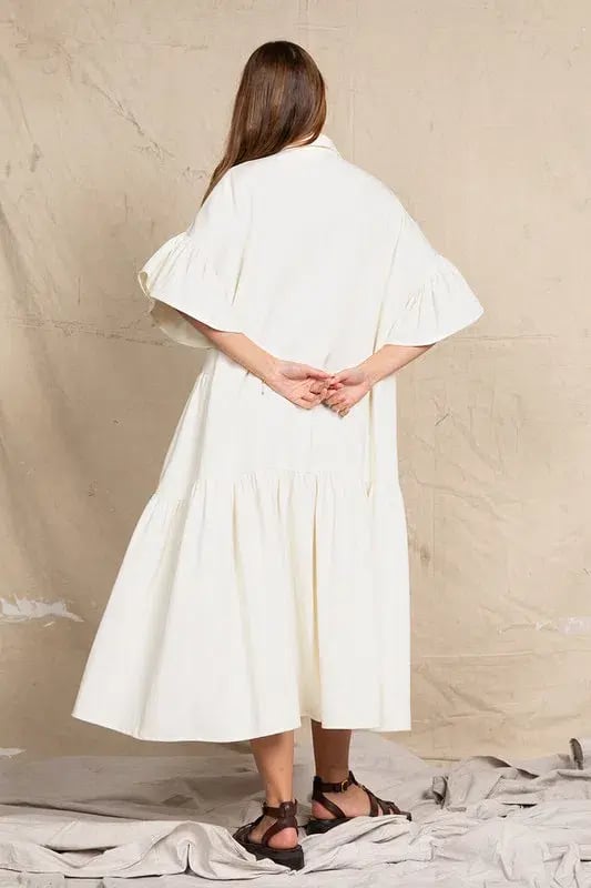 Bohemian Traders Genoa Midi Dress in  Cream Size AU 12 photo 3