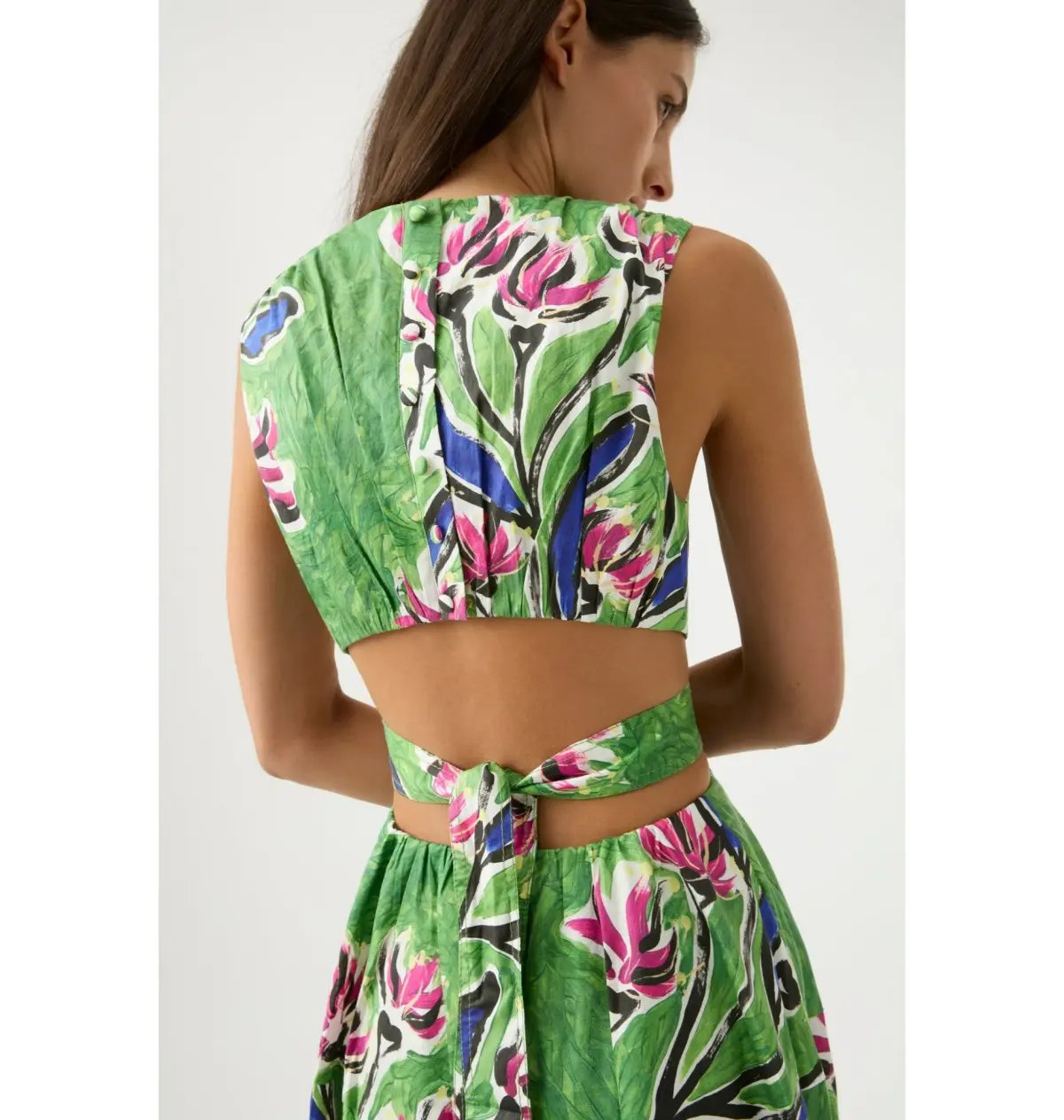 Aje Zorina Tie Midi Dress Native Gumnut Floral Size AU 16 photo 3