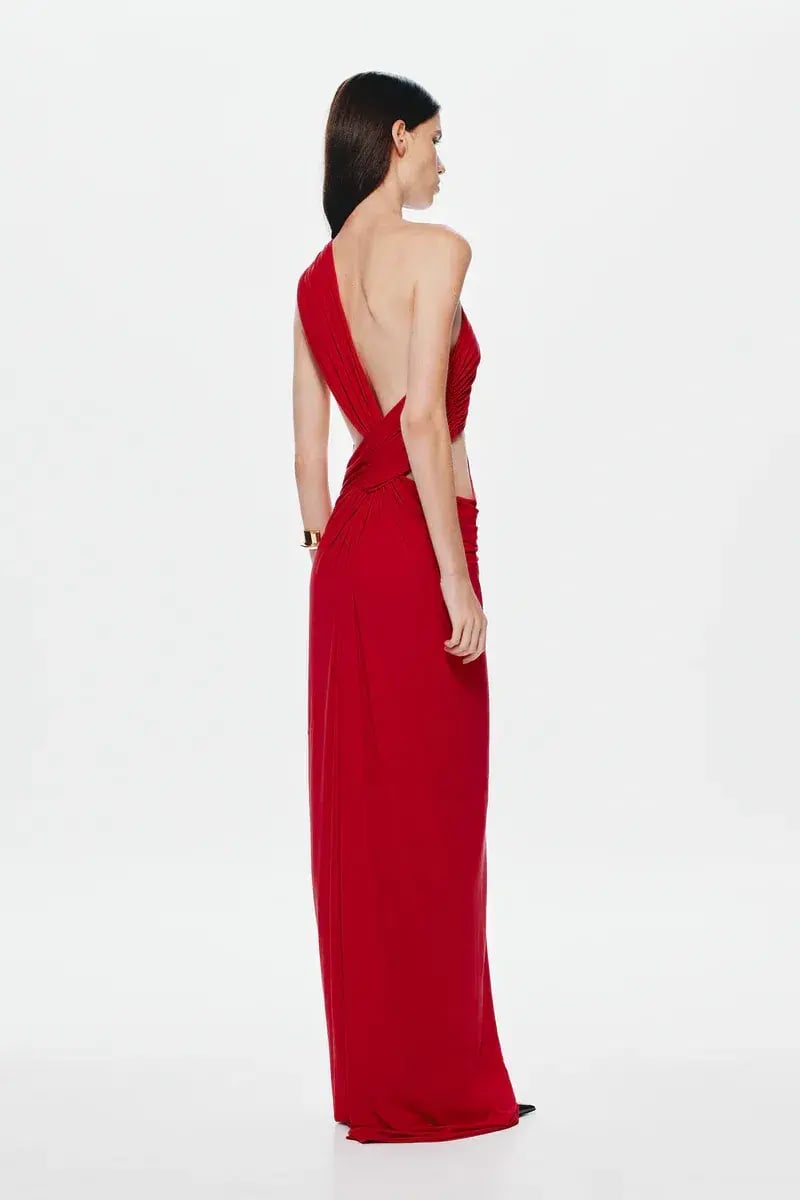 MISHA THE SOLSTICE CUPRO DRESS in CHERRY RED SIZE XS / 6 - 8 photo 7