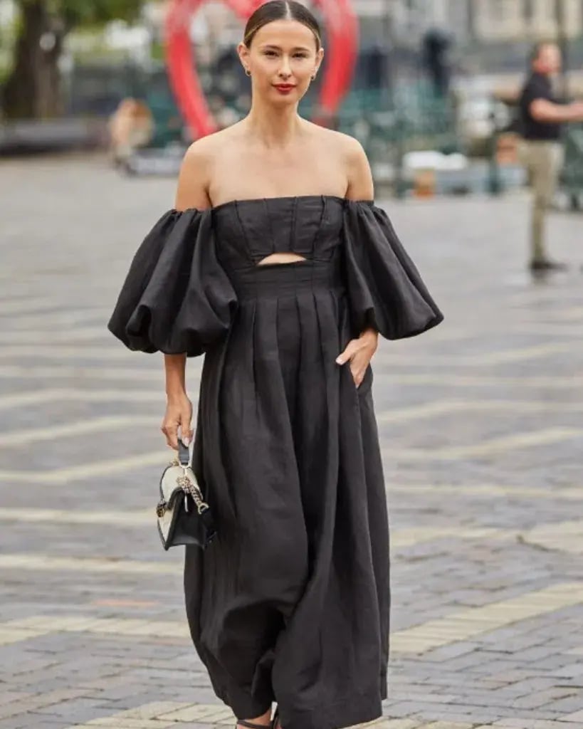 Aje Eugenie Off Shoulder Midi Dress Black Size 10 photo 5