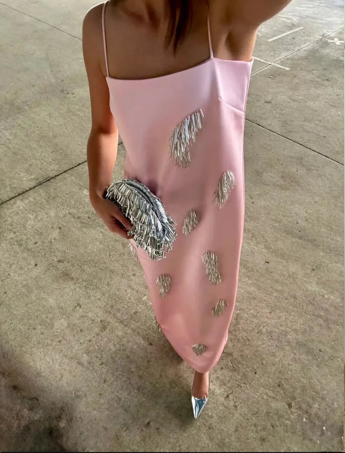 ALEMAIS Cindy Embellished Slip Dress Pink 8 photo 7