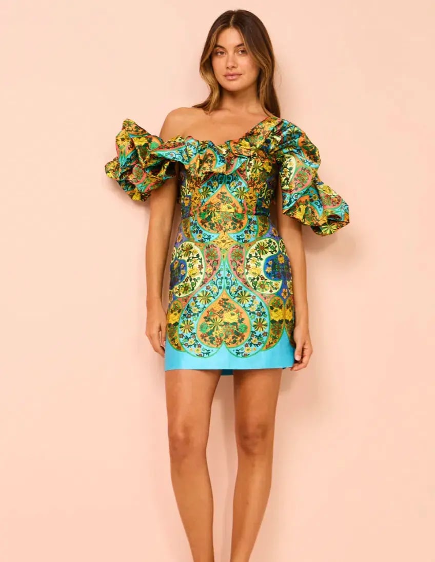 Alemais Sofie Off Shoulder Mini Dress Multi Floral Size 10 photo 6