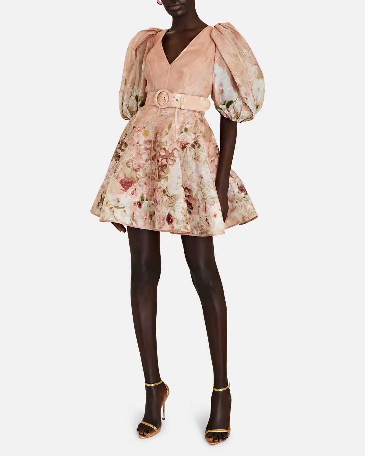 Zimmermann Dancer Puff Sleeve Mini Dress Pink Size 1 / Au 10 photo 2