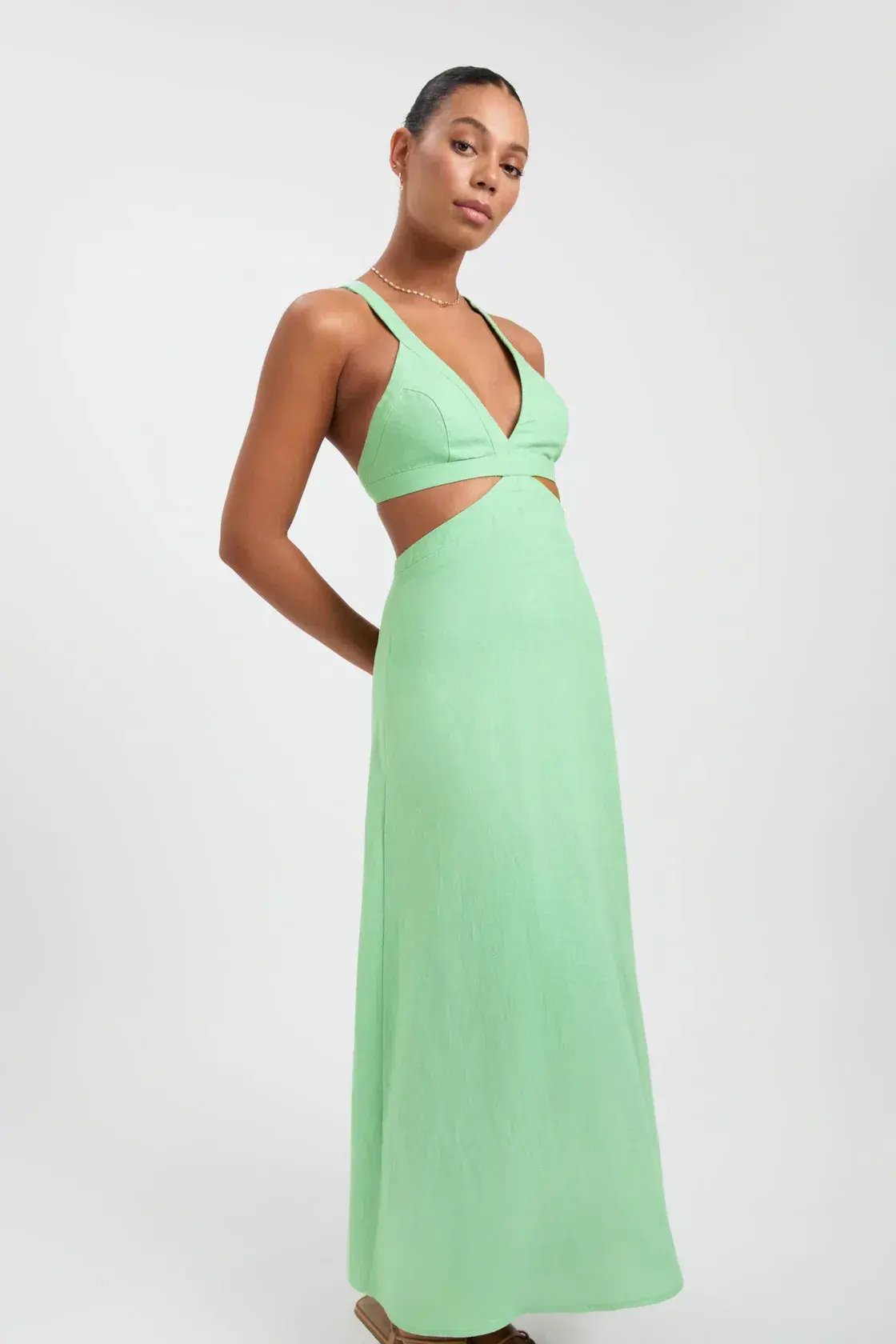Kookai Palm Midi Dress in Foliage Size 10 photo 2