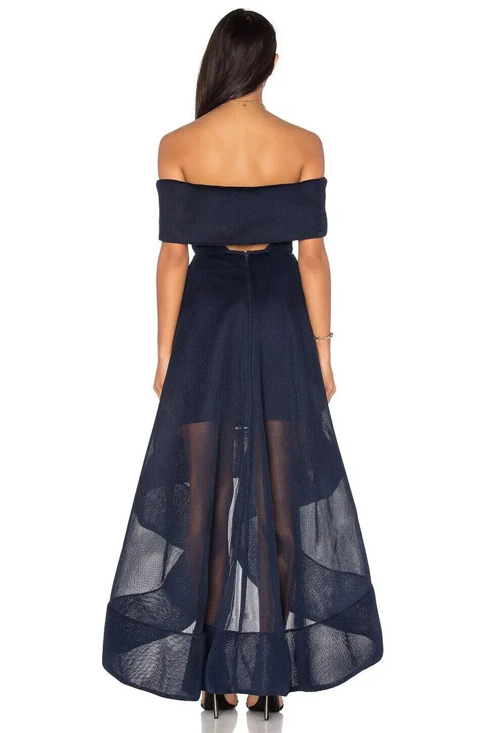 Bronx And Banco Tulip Off Shoulder Dress Navy Size 10 photo 3