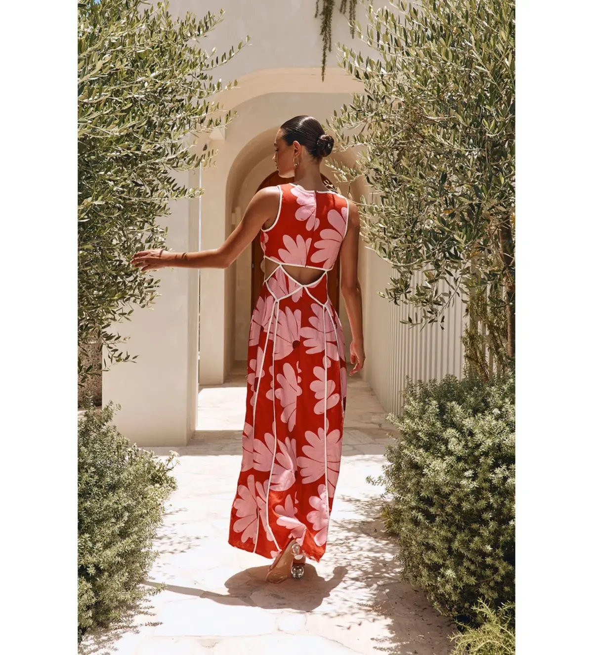 Sabo Calandra Maxi Dress Daisy Red Size 14 photo 2