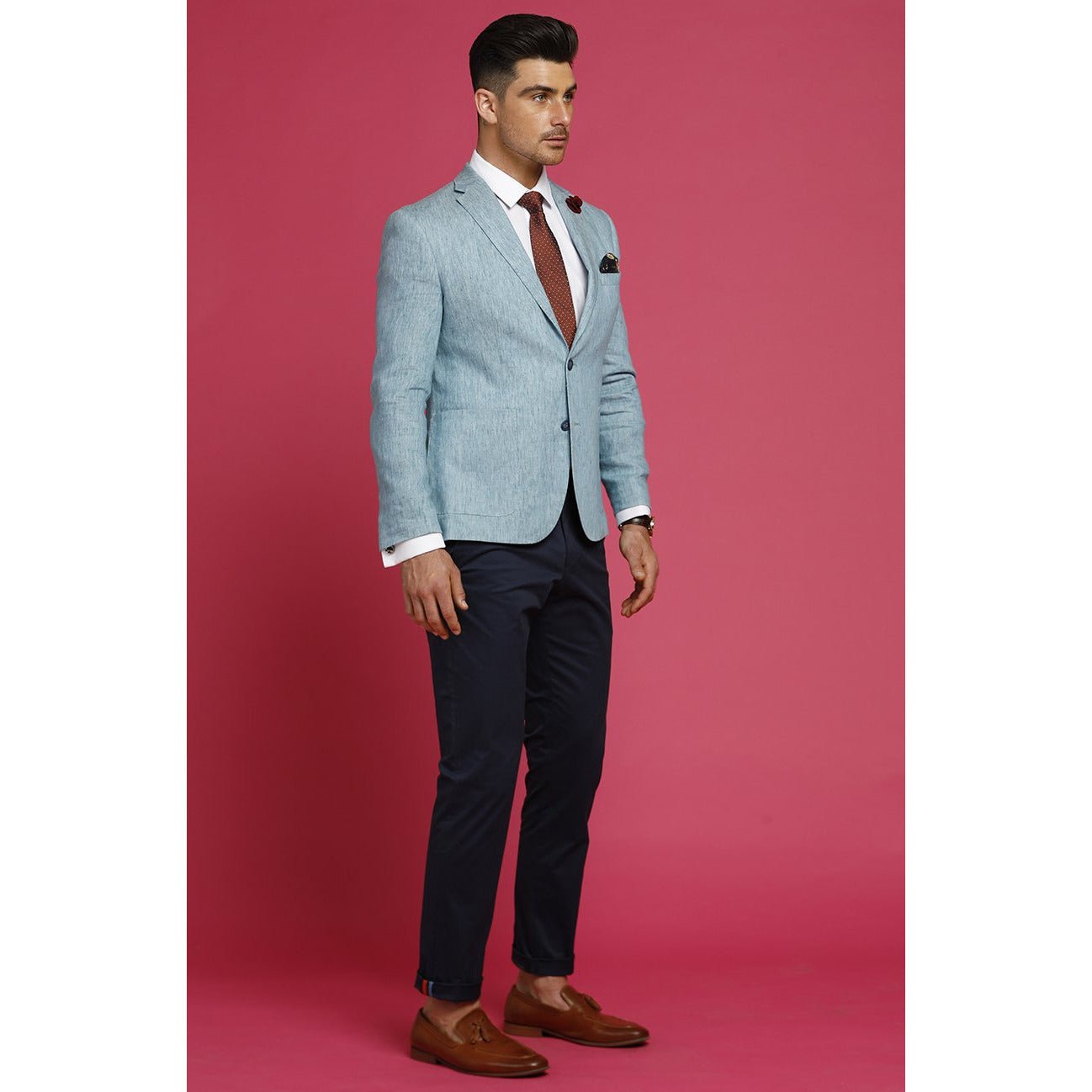 Paul Costelloe Sky Blue Linen Jacket photo 3