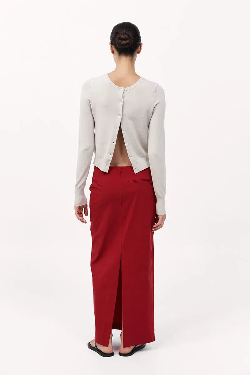 St Agni Strapless Tie Back Top and Minimal Column Skirt Set Rosso Red Size 8 photo 4