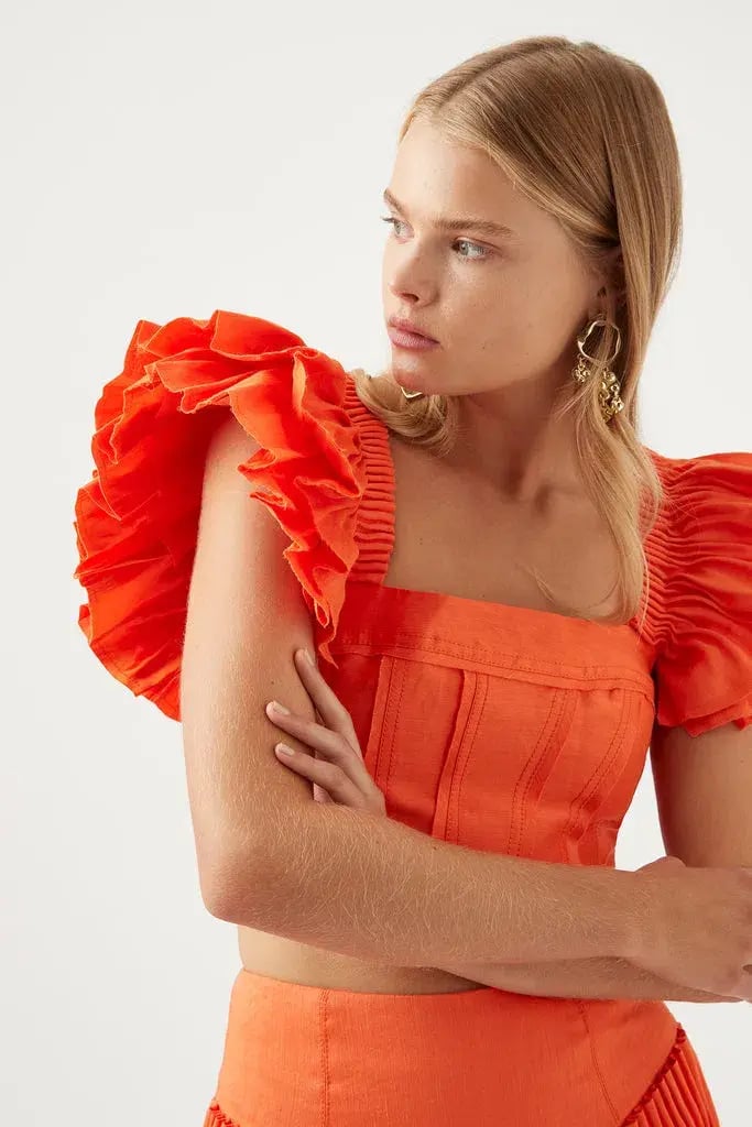 Aje Imagination Frill Sleeve Top Orange Size M / AU 10 photo 4