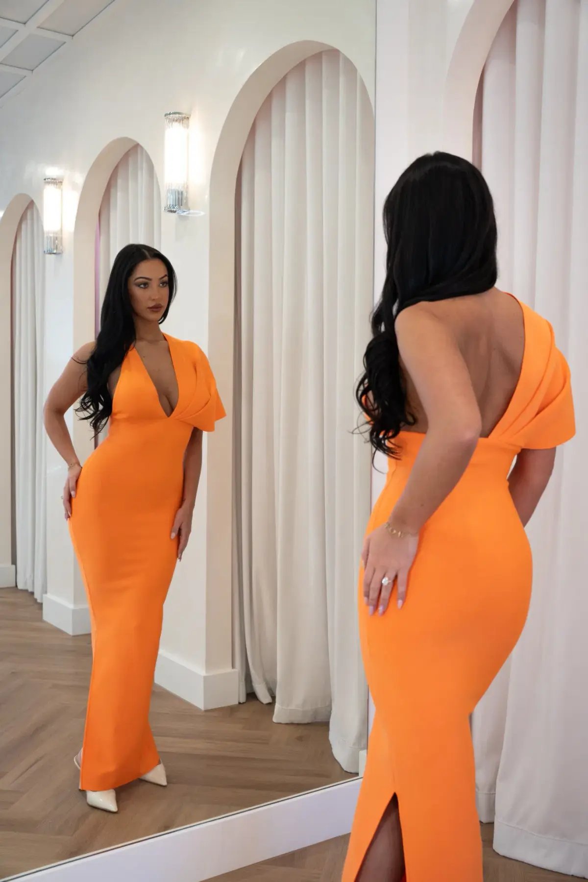 Catwalk Connection Lucia Bandage Dress Orange Size S / AU 8 photo 3