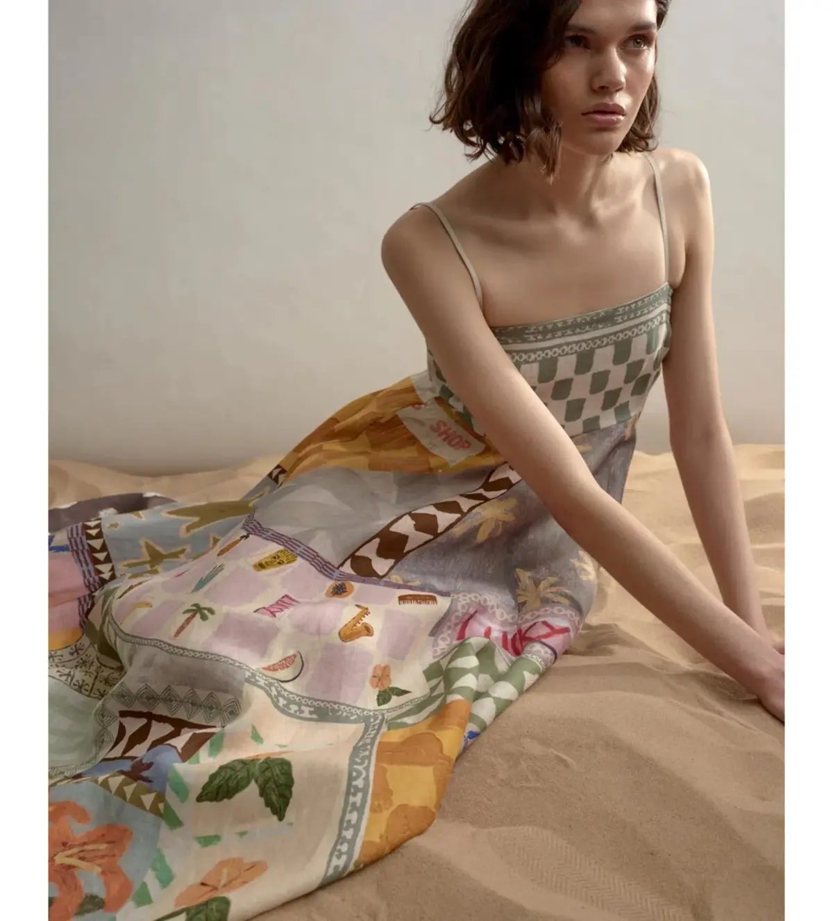 Alemais Emma Gale Maxi Sundress Multi Print Size AU 12 photo 4