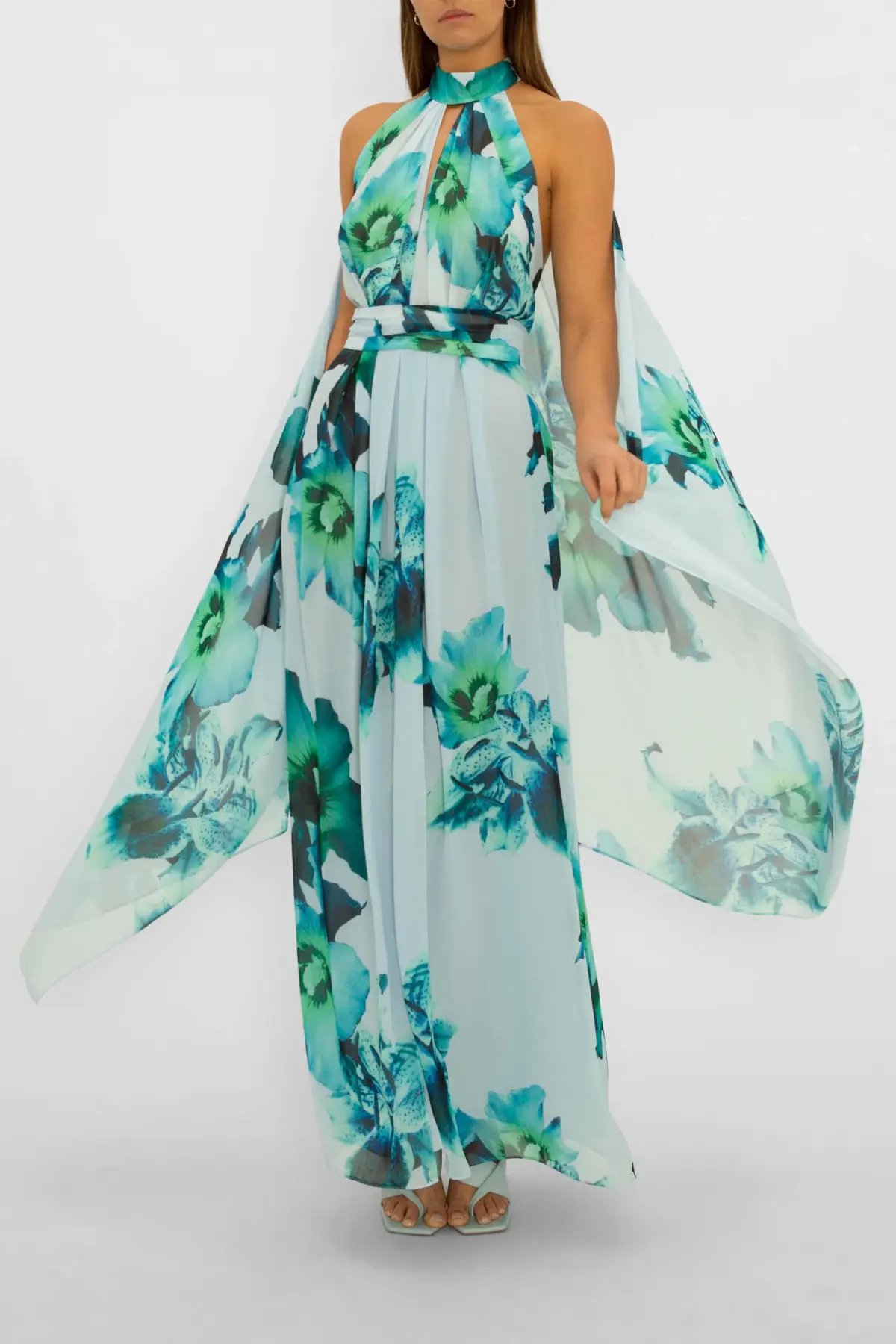 Carla Zampatti Blue Mid Summer Night Dream Gown Print Size 6 photo 2