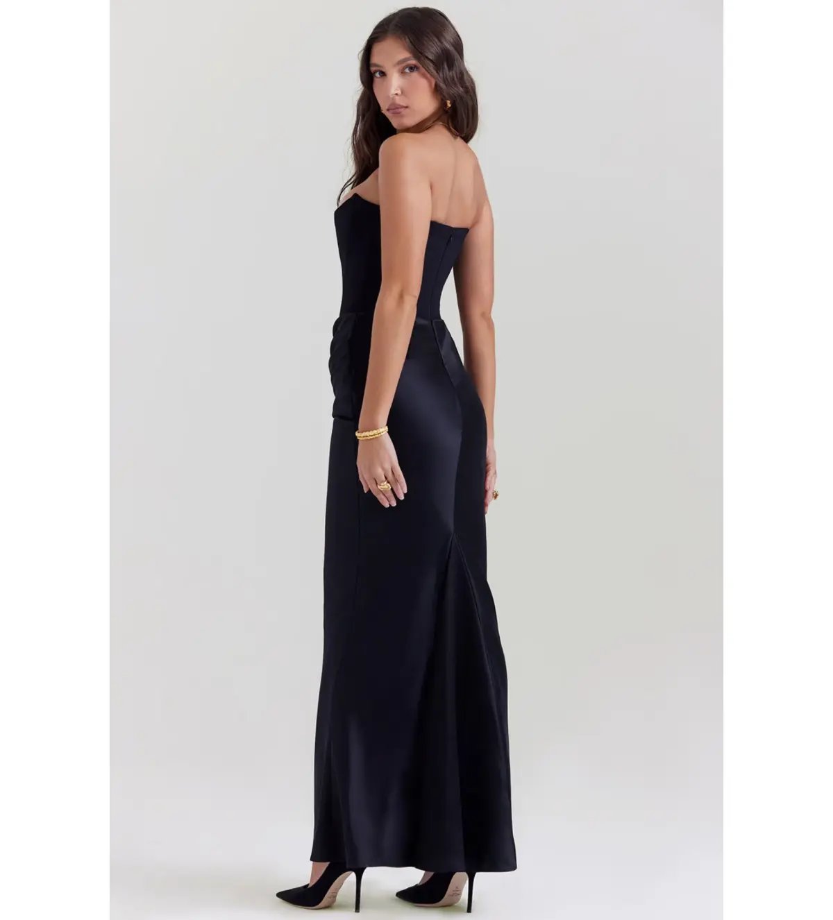 House of CB Persephone Strapless Corset Maxi Dress in Black Size Large / AU Size 12 photo 4