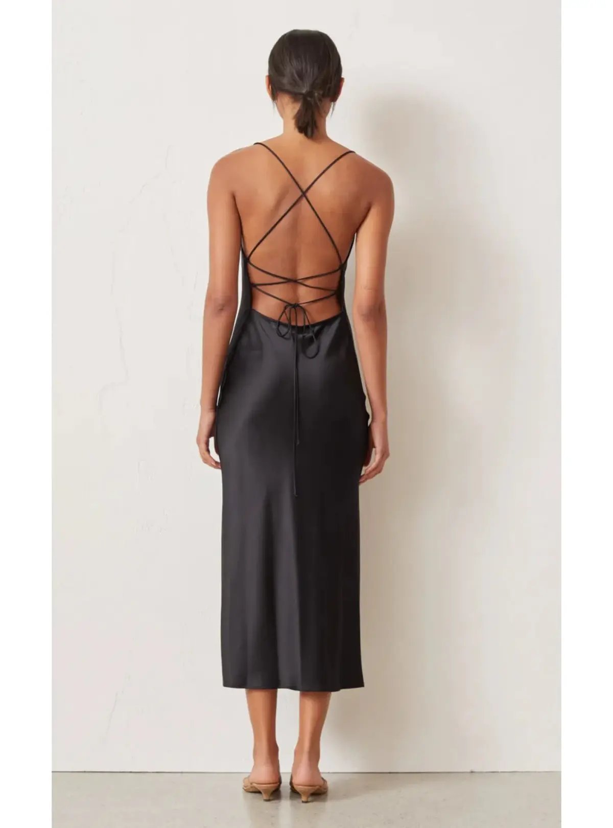 Bec & Bridge Seraphine Lace Up Midi Dress Black Size AU 8 photo 2