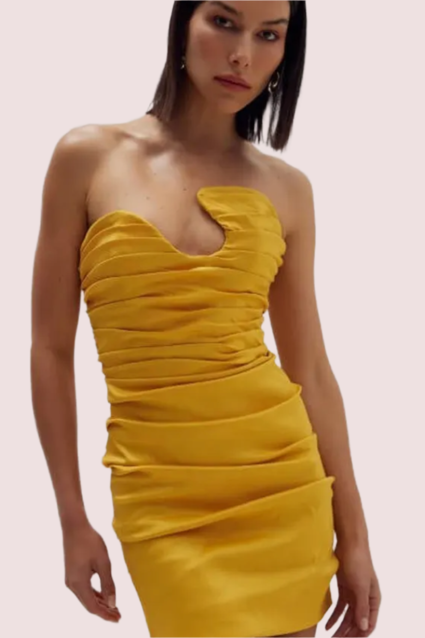 Rachel Gilbert Cheri Mini Dress Yellow photo 4