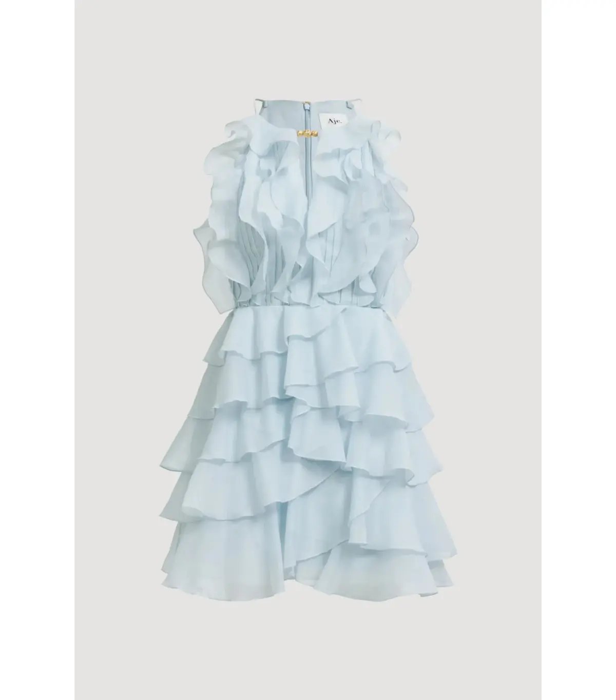 Aje Cleo Mini Dress Silver Blue Size 16 photo 6