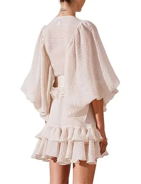Shona Joy Charlotte Draped Mini Dress Desert Ecru Size 10 / M photo 3