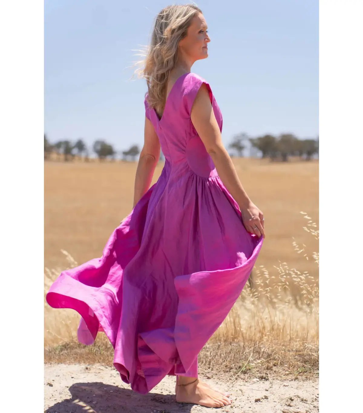 Acler Emery Midi Dress Magenta Size AU 10 photo 6