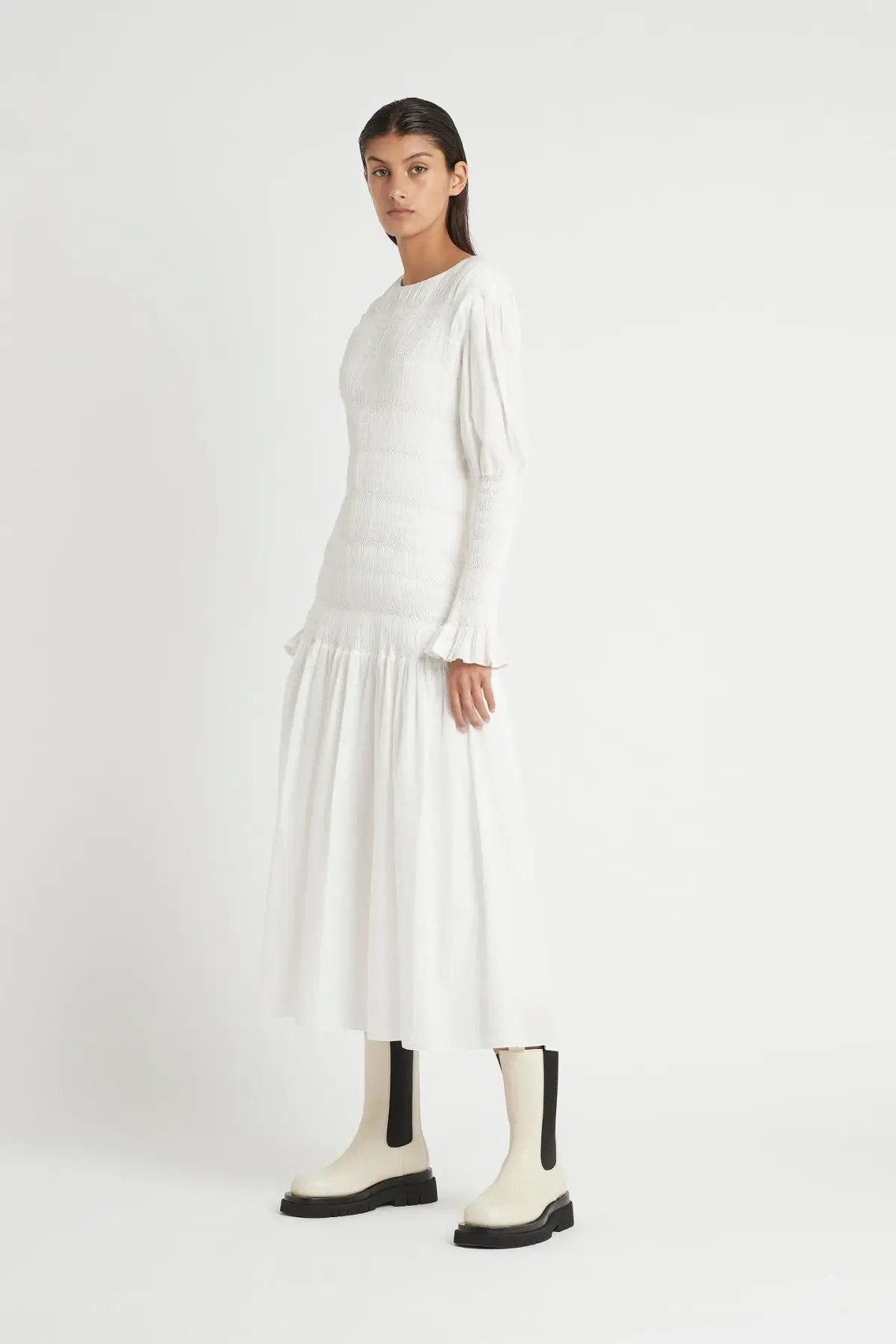 Sir The Label Cecil Long Sleeve Midi Dress White Size 0/Au 6 photo 2