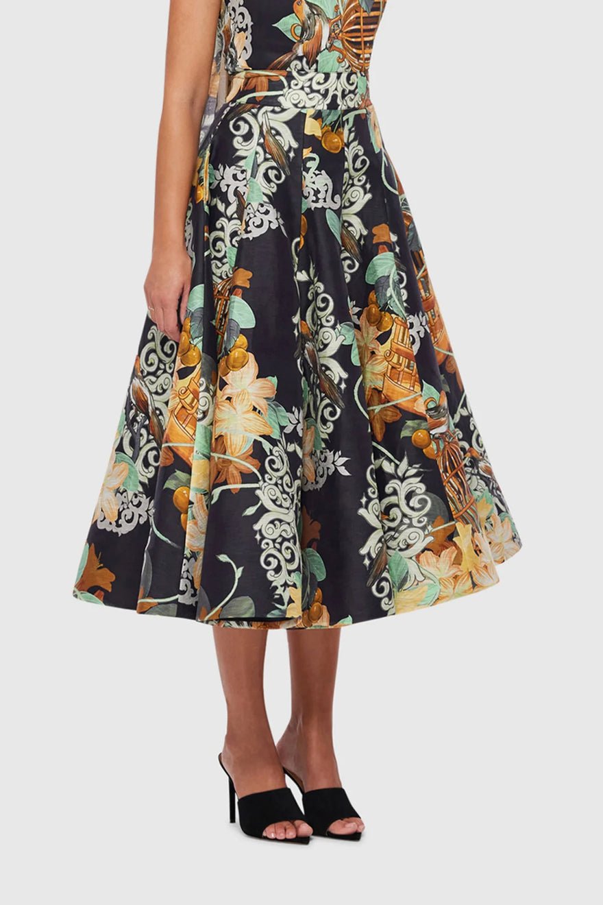 Leo Lin Myla Midi Skirt - Azalea Print in Twilight photo 2