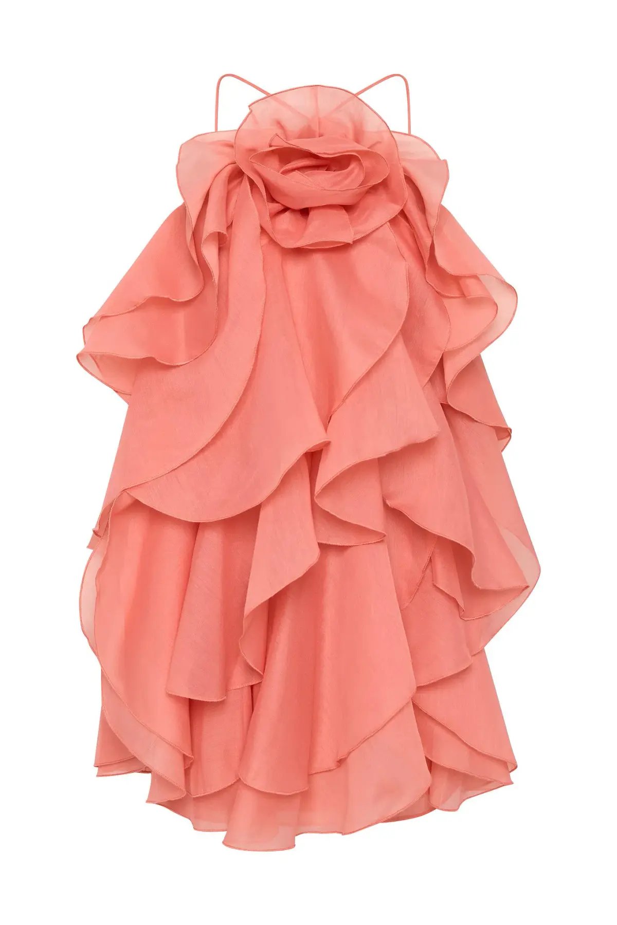 Aje Pandorea Layered Mini Dress Washed Coral Size 10 photo 5
