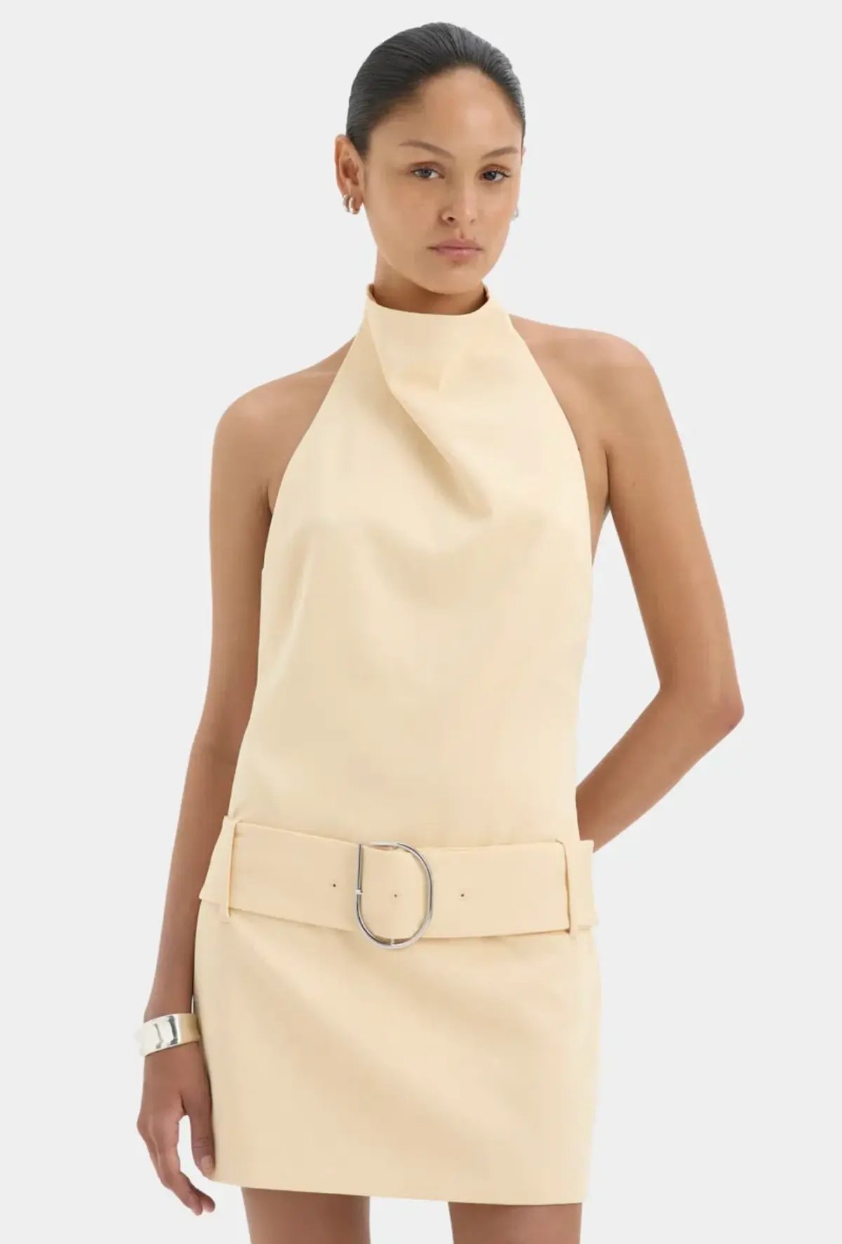 SABINA BELTED MINI DRESS BUTTER SIZE 1/8 photo 4