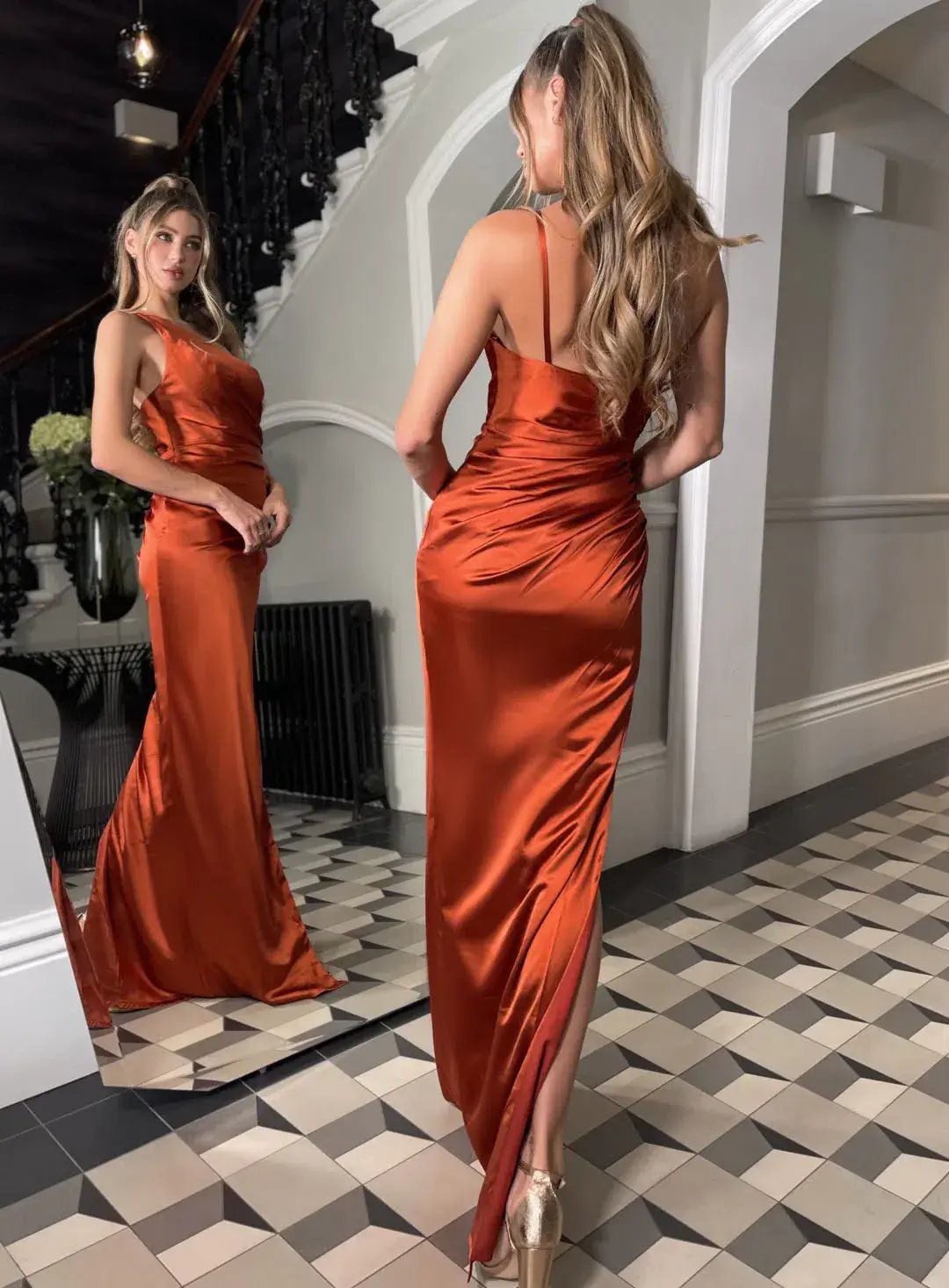 Jadore Romeo JP141 Dress Orange Size 8 photo 2