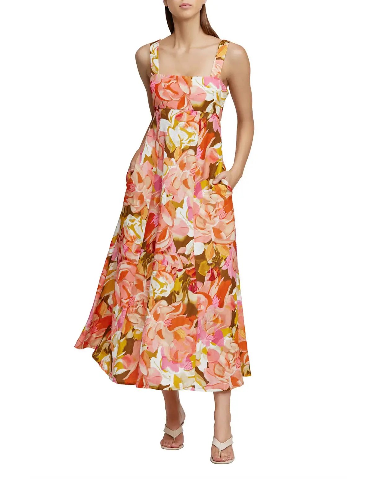 Acler Tate Midi Dress in Pink Bouquet Size 14 photo 4
