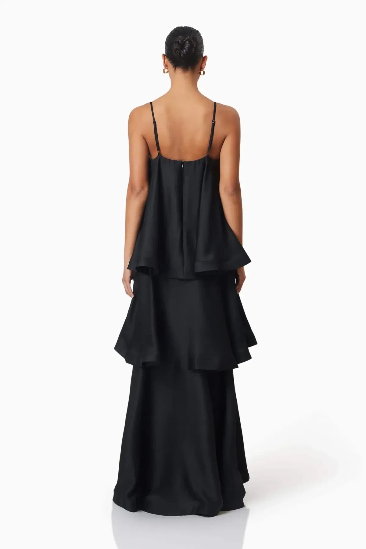 Elliatt Tilly Tiered Maxi Dress Black Size 8 photo 4