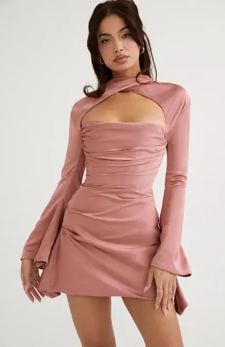 House of CB Toira Draped Corset Mini Dress Rose Size M / AU 10 photo 2