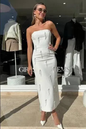 Odd Muse The Ultimate Muse Embellished Midi Dress White Size L / AU 12 photo 7