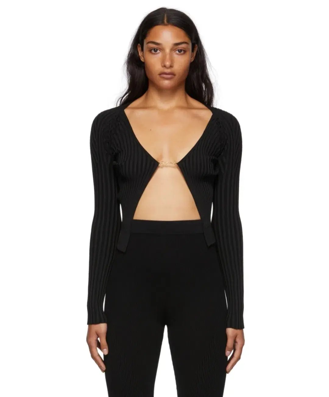 Jacquemus La Maille Pralù Longue Cardigan Black Size 6 photo 2